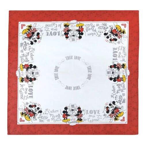 Toalha de Mesa Döhler Clean Mickey e Minnie Love 78x78cm