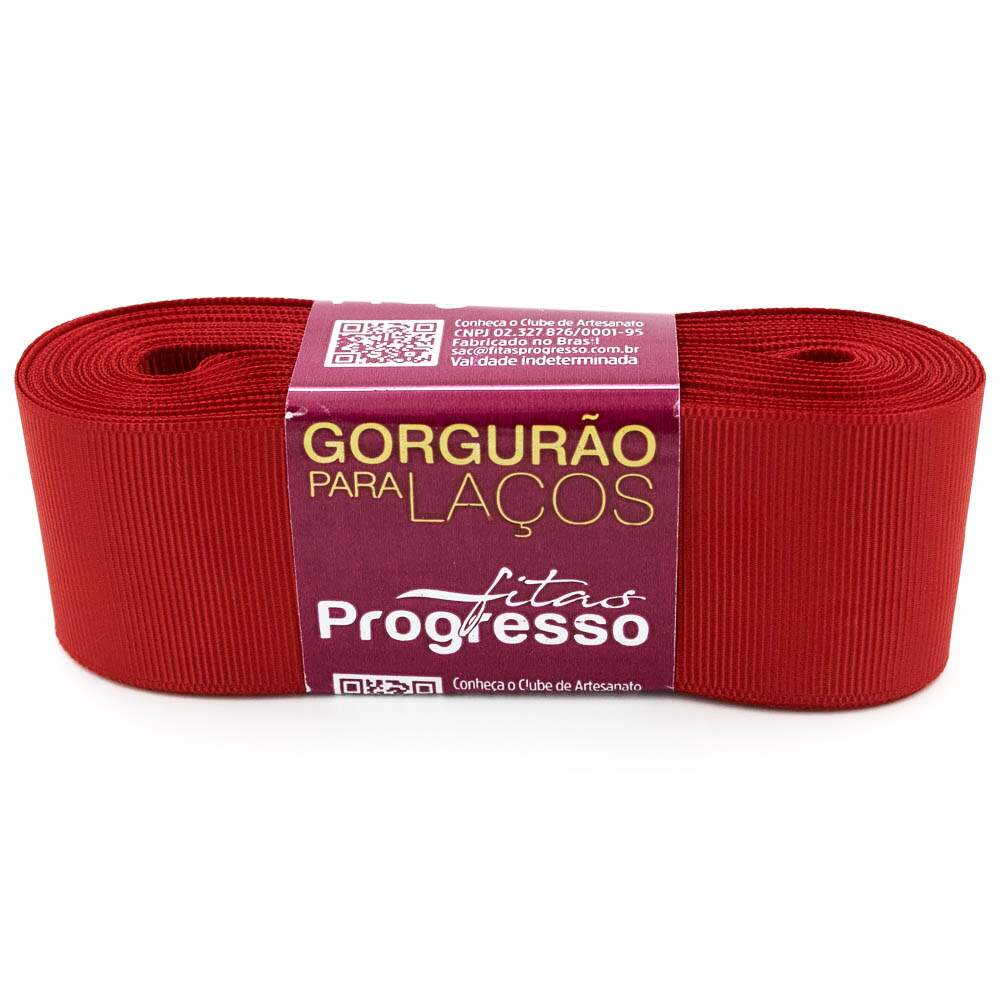 Fita Gorgurão 38mm Xadrez Vermelho e Preto Natal 10 mt Fitas Progress