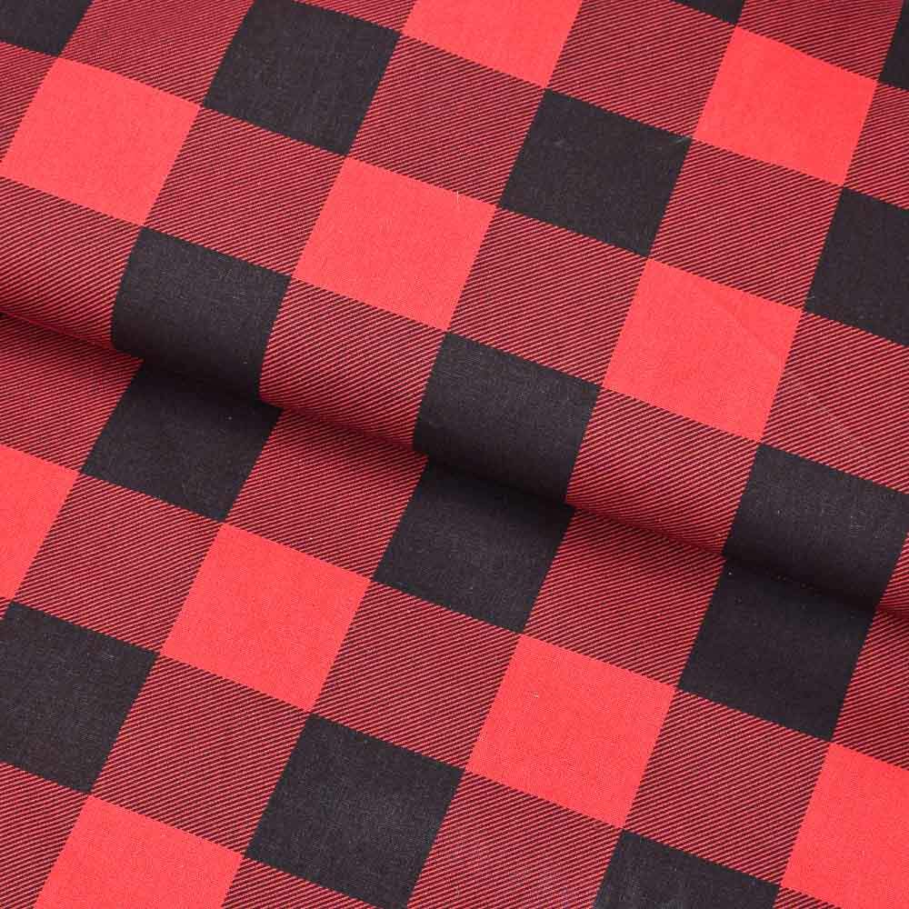 Malha Xadrez - Vermelho, Preto e Branco 2 - 1,50m de Largura - Tiradentes  Têxtil - Sua melhor opção em tecidos online